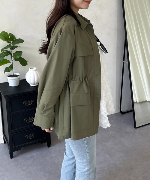 prose verse(プロズヴェール)の「ドロストペプラムミリタリーシャツジャケット(シャツ/ブラウス・レディース・カーキ・LARGE/MEDIUM)」の13枚目の写真