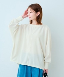 IEDIT | ＩＥＤＩＴ　カットジョーゼットが伸びやかなすそがしぼれるドルマンＴブラウス(Tシャツ/カットソー)