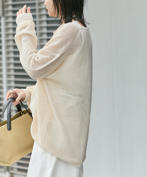 JOURNAL STANDARD(ジャーナルスタンダード)の「《追加》ヘンリーメッシュニット(ニット/セーター・レディース・ブラック/ライトグレー/アイボリー・FREE)」の21枚目の写真