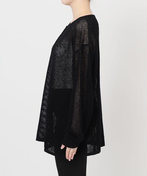 JOURNAL STANDARD(ジャーナルスタンダード)の「《追加》ヘンリーメッシュニット(ニット/セーター・レディース・ブラック/ライトグレー/アイボリー・FREE)」の15枚目の写真