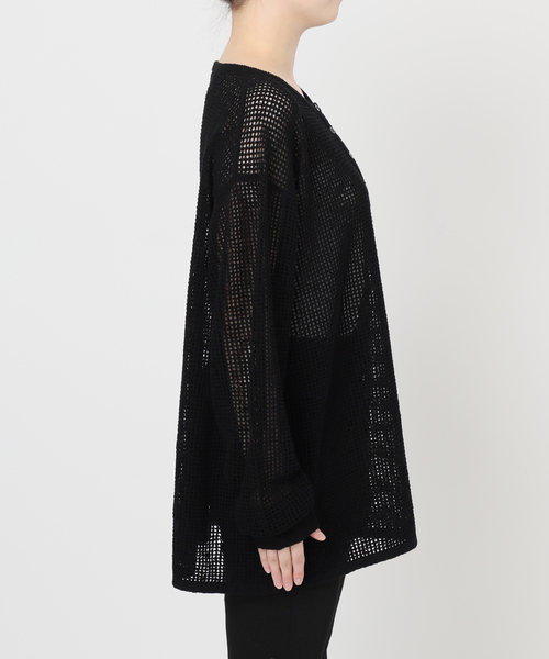 JOURNAL STANDARD(ジャーナルスタンダード)の「《追加》ヘンリーメッシュニット(ニット/セーター・レディース・ブラック/ライトグレー/アイボリー・FREE)」の13枚目の写真