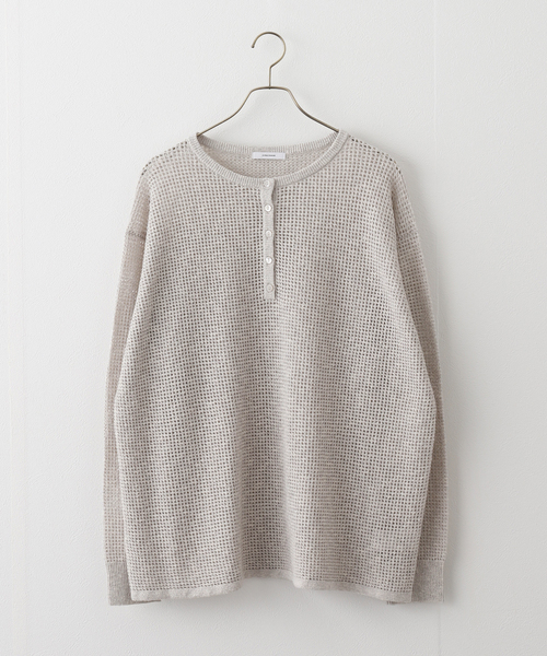 JOURNAL STANDARD(ジャーナルスタンダード)の「《追加》ヘンリーメッシュニット(ニット/セーター・レディース・ブラック/ライトグレー/アイボリー・FREE)」の9枚目の写真