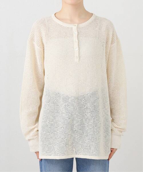 JOURNAL STANDARD(ジャーナルスタンダード)の「《追加》ヘンリーメッシュニット(ニット/セーター・レディース・ブラック/ライトグレー/アイボリー・FREE)」の7枚目の写真