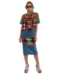 GREEDILOUS（グリディアス）の「ブルーペイズリージオメトリックTシャツ（Tシャツ/カットソー）」