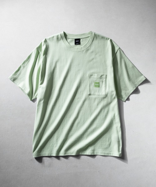 HUF（ハフ）の「BOX LOGO POCKET TEE（Tシャツ/カットソー・メンズ・ブラック/ホワイト/パープル系その他/ライトグリーン・L/M/XL/S/XXL）」の3枚目の写真