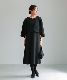 White Collection（ホワイトコレクション）の「喪服・礼服【洗えるフォーマル】ケープジャケット＆Aラインワンピース2点セット（ワンピース）」