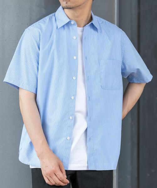 URBAN RESEARCH ROSSO MEN(アーバンリサーチロッソメン)の「『XLサイズあり』『防シワ/防臭』アーバンリラックスブロード半袖シャツ(シャツ/ブラウス・メンズ・チャコールグレー/ブルー/ライトブルー/カーキ/ネイビー/ホワイト・X-LARGE/LARGE/MEDIUM/SMALL)」の5枚目の写真
