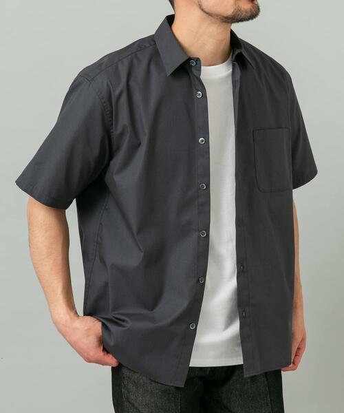 URBAN RESEARCH ROSSO MEN（アーバンリサーチロッソメン）の「『XLサイズあり』『防シワ/防臭』アーバンリラックスブロード半袖シャツ（シャツ/ブラウス・メンズ・チャコールグレー/ブルー/ライトブルー/カーキ/ネイビー/ホワイト・X-LARGE/LARGE/MEDIUM/SMALL）」の9枚目の写真