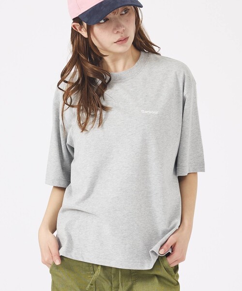 Barbour(バブアー)の「【Barbour / バブアー】マージョリーコットンロゴ刺繍Tシャツ / MARJORIET-SHIRT/半袖/【WEB限定】(Tシャツ/カットソー・レディース・グレー/ブラック/ホワイト・フリー)」の2枚目の写真