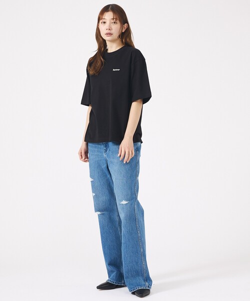 Barbour(バブアー)の「【Barbour / バブアー】マージョリーコットンロゴ刺繍Tシャツ / MARJORIET-SHIRT/半袖/【WEB限定】(Tシャツ/カットソー・レディース・グレー/ブラック/ホワイト・フリー)」の4枚目の写真