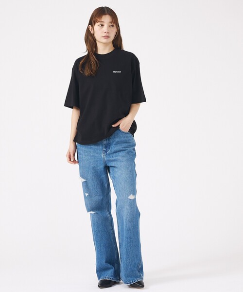 Barbour(バブアー)の「【Barbour / バブアー】マージョリーコットンロゴ刺繍Tシャツ / MARJORIET-SHIRT/半袖/【WEB限定】(Tシャツ/カットソー・レディース・グレー/ブラック/ホワイト・フリー)」の6枚目の写真