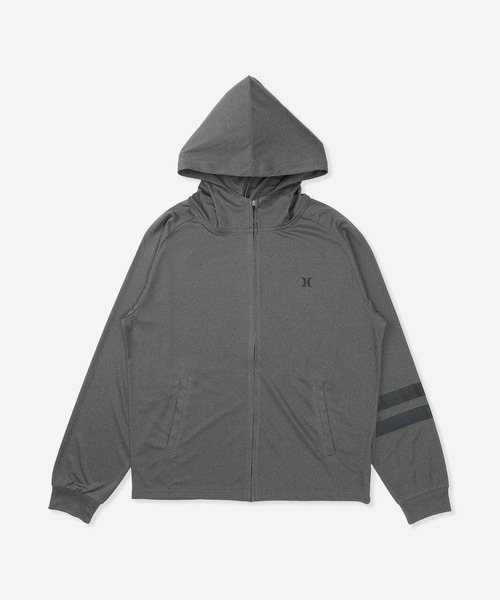Hurley (ハーレー)の「【Hurley:ハーレー】ジップアップラッシュパーカー UPF50+×速乾×遮熱機能 ラッシュフーディー RASH ICON BP ZIP UP HOODIE(ラッシュガード・メンズ・ホワイト/チャコールグレー/ブラック・LARGE/MEDIUM/SMALL/X-LARGE)」の3枚目の写真