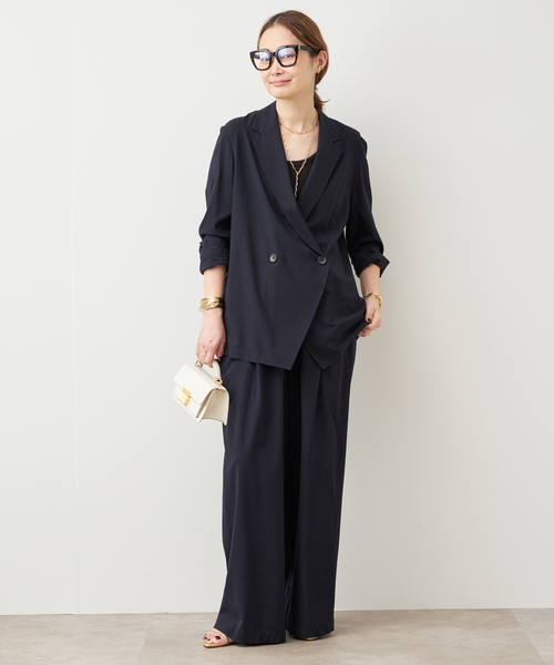 Deuxieme Classe(ドゥーズィエムクラス)の「追加 SPWOOL シャツジャケット(テーラードジャケット・レディース・ネイビー・FREE)」の6枚目の写真