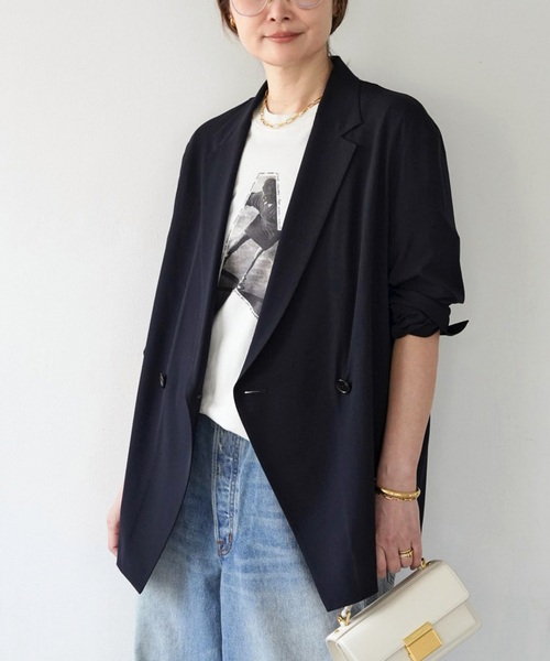 Deuxieme Classe(ドゥーズィエムクラス)の「追加 SPWOOL シャツジャケット(テーラードジャケット・レディース・ネイビー・FREE)」の11枚目の写真