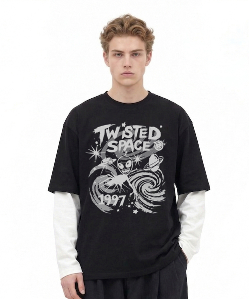 VANNWORKS(バンワークス)の「レイヤードTWIST SPACEロングスリーブ(VVLL0226)ブラック(Tシャツ/カットソー・メンズ・その他・SMALL/MEDIUM/LARGE/X-LARGE)」の5枚目の写真