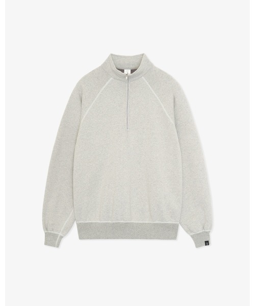 FRONT 11201(フロントワンワントゥーオーワン)の「REDE HANMOU Half Zip Sweatshirt(スウェット・メンズ・グレー・S/M/L/XL)」の1枚目の写真