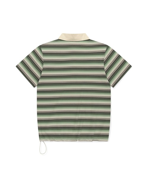 SUNLOVE(サンラブ)の「Striped Caddie Polo(ポロシャツ・レディース・グレー/グリーン/レッド・S/M/L/XL)」の8枚目の写真