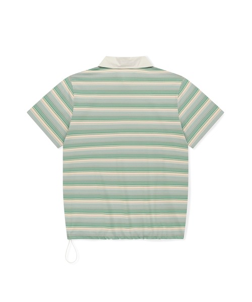 SUNLOVE(サンラブ)の「Striped Caddie Polo(ポロシャツ・レディース・グレー/グリーン/レッド・S/M/L/XL)」の4枚目の写真
