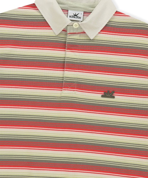 SUNLOVE(サンラブ)の「Striped Caddie Polo(ポロシャツ・レディース・グレー/グリーン/レッド・S/M/L/XL)」の13枚目の写真