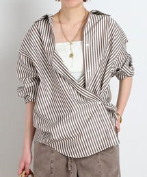 EVERYDAY I LIKE.（エヴリディアイライク）の「*フリースタイルシャツ(ストライプ)（シャツ/ブラウス）」