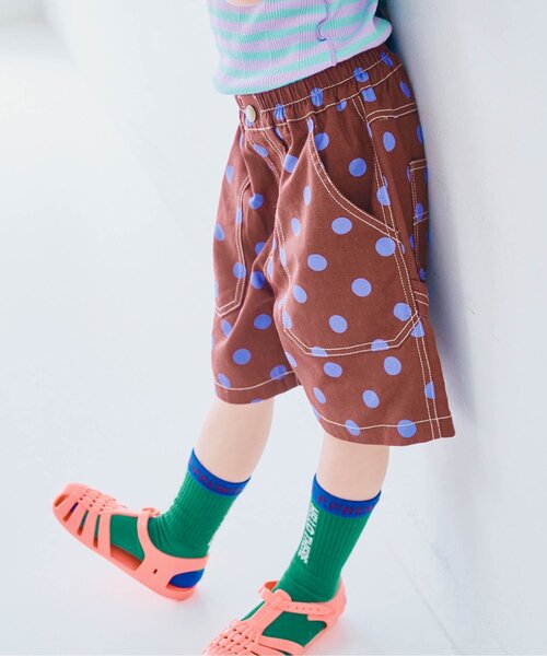 p.premier（ピードットプルミエ）の「イロチ買いしたい総柄ツイルワークハーフパンツ（その他パンツ・キッズ・ブラック/カーキ/ベージュ/チャコール/インディゴブルー/イエロー/ブラウン/キャメル/ピンク・80/90/100/110/120/130/140）」の17枚目の写真