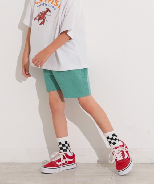 Ocean&Ground(オーシャン&グラウンド)の「カラーデニムワイドショーツ(デニムパンツ・キッズ・グリーン/ブラック・140/130/120/110/100)」の5枚目の写真