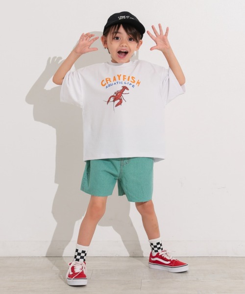 Ocean&Ground(オーシャン&グラウンド)の「カラーデニムワイドショーツ(デニムパンツ・キッズ・グリーン/ブラック・140/130/120/110/100)」の6枚目の写真