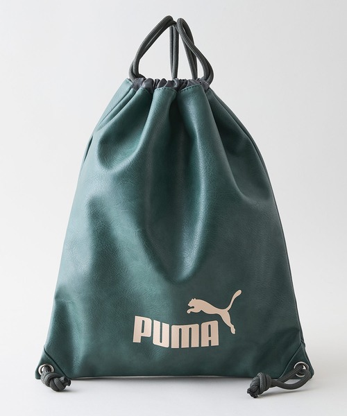 PUMA(プーマ)の「【PUMA/プーマ】【PUレザー 高見え】ビンテージPUナップサック 巾着バッグ メンズ レディース レトロ ストリート y2k スポーツミックス 古着風 おしゃれ(バックパック/リュック・メンズ・ブラウン/グリーン/ブラック・FREE)」の4枚目の写真