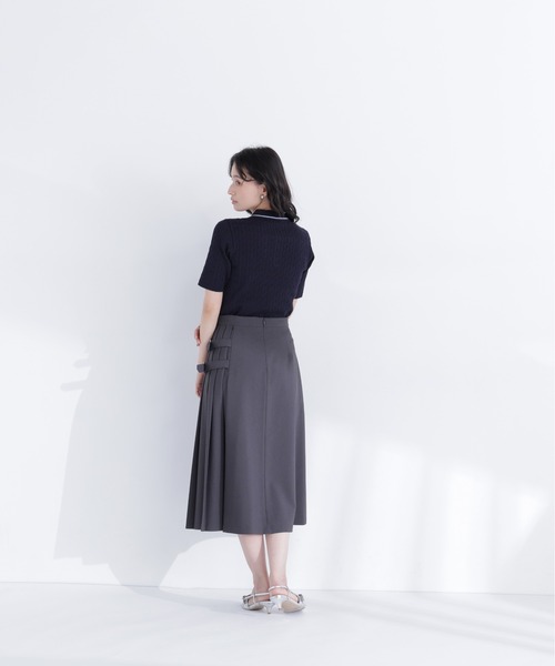 NATURAL BEAUTY BASIC(ナチュラルビューティーベーシック)の「ケーブルポロニット(ポロシャツ・レディース・ネイビー/オフホワイト/レッド・フリ-)」の19枚目の写真