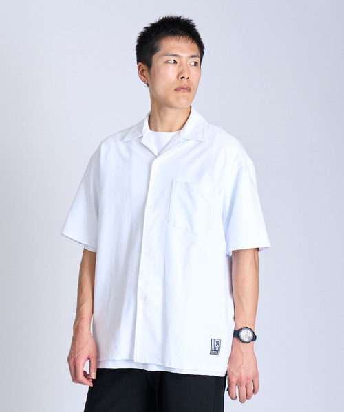 CHROME（クローム）の「［ CHROME / クローム ］LSC SHIRT WIDE FIT OG LOGO / ライムストーン ケーブ シャツ ワイド フィット オージー ロゴ 接触冷感 空間冷却 鍾乳洞 開襟シャツ（シャツ/ブラウス・メンズ・ホワイト/ブラック・XL/L/M）」の3枚目の写真