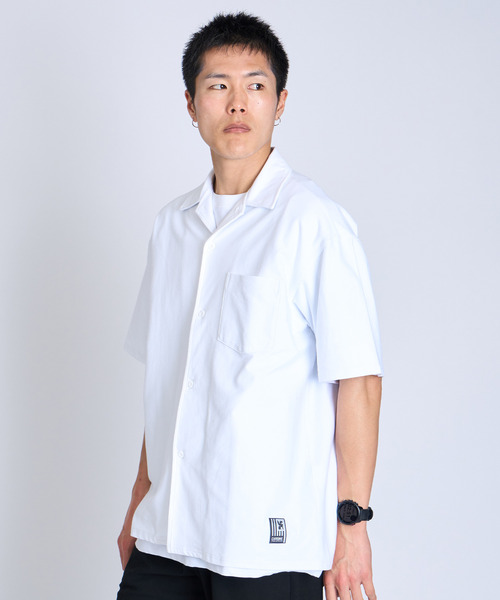 CHROME（クローム）の「［ CHROME / クローム ］LSC SHIRT WIDE FIT OG LOGO / ライムストーン ケーブ シャツ ワイド フィット オージー ロゴ 接触冷感 空間冷却 鍾乳洞 開襟シャツ（シャツ/ブラウス・メンズ・ホワイト/ブラック・XL/L/M）」の4枚目の写真