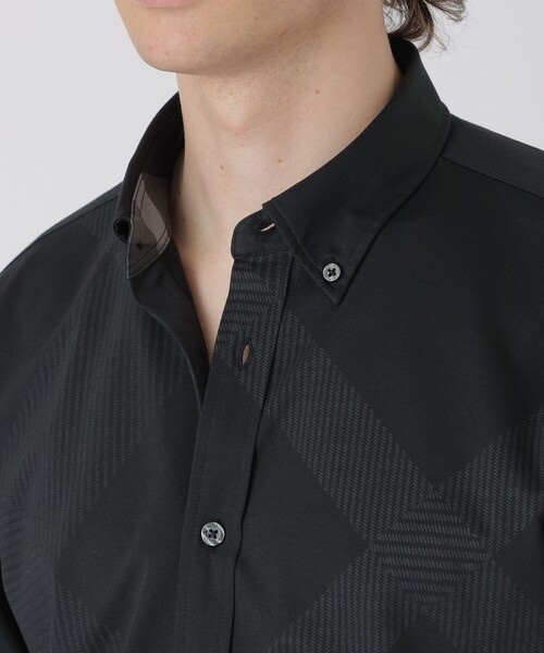 BLACK LABEL CRESTBRIDGE(ブラックレーベル・クレストブリッジ)の「シャドーチェックフロントジャージーシャツ(シャツ/ブラウス・メンズ・ネイビー/ブラック/ブルー/オフホワイト・L/S/M/XL)」の14枚目の写真