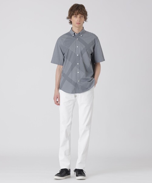BLACK LABEL CRESTBRIDGE(ブラックレーベル・クレストブリッジ)の「シャドーチェックフロントジャージーシャツ(シャツ/ブラウス・メンズ・ネイビー/ブラック/ブルー/オフホワイト・L/S/M/XL)」の16枚目の写真