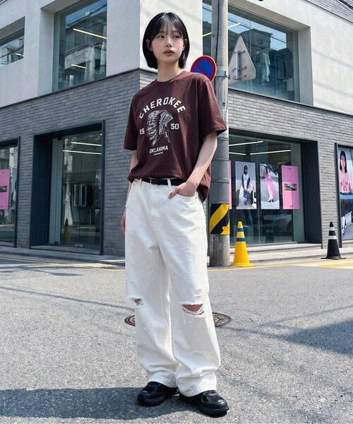 MODERMENT（モダーメント）の「ノーマルオーバーサイズ チェロキー 半袖Tシャツ [メランジ]（Tシャツ/カットソー・レディース・その他・1/2）」の7枚目の写真