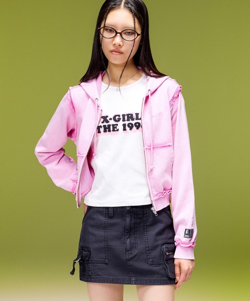 X-girl(エックスガール)の「MULTI POCKET MINI SKIRT(スカート・レディース・ブラック/カモフラージュ・S/M)」の8枚目の写真