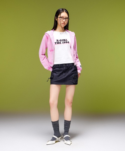 X-girl(エックスガール)の「MULTI POCKET MINI SKIRT(スカート・レディース・ブラック/カモフラージュ・S/M)」の10枚目の写真