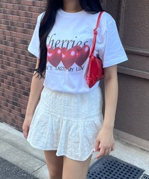 メタリック加工ハート半袖Tシャツ