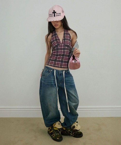 SCULPTOR(スカルプター)の「Cross Mesh Cap(キャップ・レディース・ピンク/ブラック・FREE)」の5枚目の写真