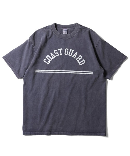 HOUSTON(ヒューストン)の「HOUSTON USED加工プリントTシャツ(COAST GUARD)(Tシャツ/カットソー・メンズ・サーモンピンク/ブラウン/ホワイト/ネイビー・XX-LARGE/X-LARGE/LARGE/MEDIUM)」の1枚目の写真