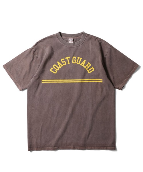 HOUSTON(ヒューストン)の「HOUSTON USED加工プリントTシャツ(COAST GUARD)(Tシャツ/カットソー・メンズ・サーモンピンク/ブラウン/ホワイト/ネイビー・XX-LARGE/X-LARGE/LARGE/MEDIUM)」の3枚目の写真