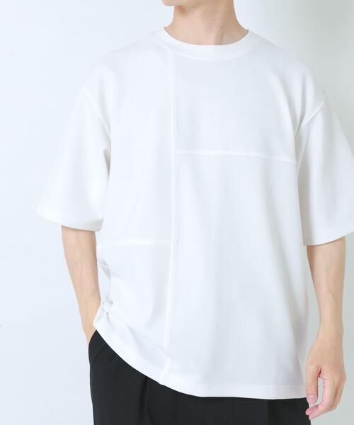 ITEMS URBANRESEARCH(アイテムズ アーバンリサーチ)の「シャドーパターンキリカエ半袖Tシャツ(Tシャツ/カットソー・メンズ・オリーブ/ブラック/ベージュ/ホワイト・LARGE/MEDIUM)」の5枚目の写真