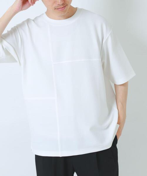 ITEMS URBANRESEARCH(アイテムズ アーバンリサーチ)の「シャドーパターンキリカエ半袖Tシャツ(Tシャツ/カットソー・メンズ・オリーブ/ブラック/ベージュ/ホワイト・LARGE/MEDIUM)」の6枚目の写真
