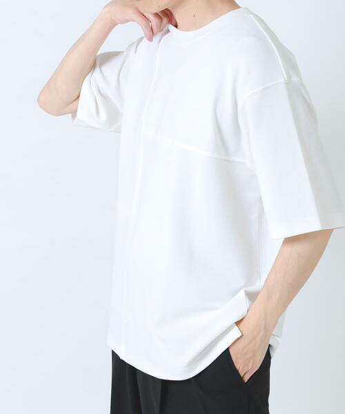 ITEMS URBANRESEARCH(アイテムズ アーバンリサーチ)の「シャドーパターンキリカエ半袖Tシャツ(Tシャツ/カットソー・メンズ・オリーブ/ブラック/ベージュ/ホワイト・LARGE/MEDIUM)」の7枚目の写真