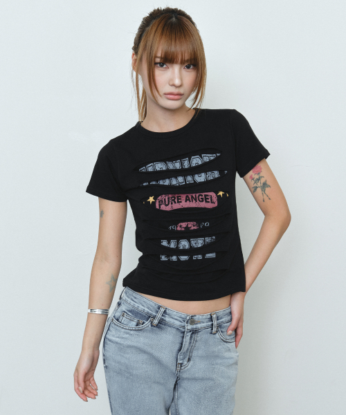Midnight Move(ミッドナイトムーブ)の「3 damage t (black)(Tシャツ/カットソー・レディース・その他・FREE)」の4枚目の写真