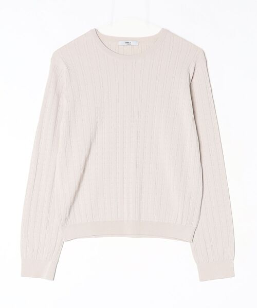 COMME CA(コムサ)の「〔 TALLサイズ 〕 コットンダルストレッチ ケーブルプルオーバー(ニット/セーター・レディース・グレー/ブルー/キナリ・15号)」の2枚目の写真