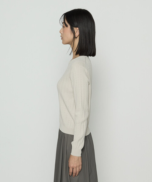 COMME CA(コムサ)の「〔 TALLサイズ 〕 コットンダルストレッチ ケーブルプルオーバー(ニット/セーター・レディース・グレー/ブルー/キナリ・15号)」の11枚目の写真