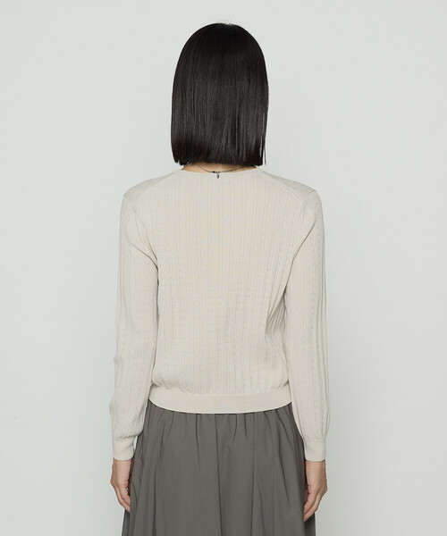 COMME CA(コムサ)の「〔 TALLサイズ 〕 コットンダルストレッチ ケーブルプルオーバー(ニット/セーター・レディース・グレー/ブルー/キナリ・15号)」の12枚目の写真