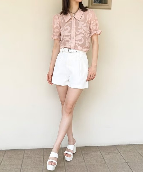 GORGE(ゴージ)の「シアージャガード花柄キャンディブラウス(シャツ/ブラウス・レディース・ピンク/アイボリー・F)」の4枚目の写真