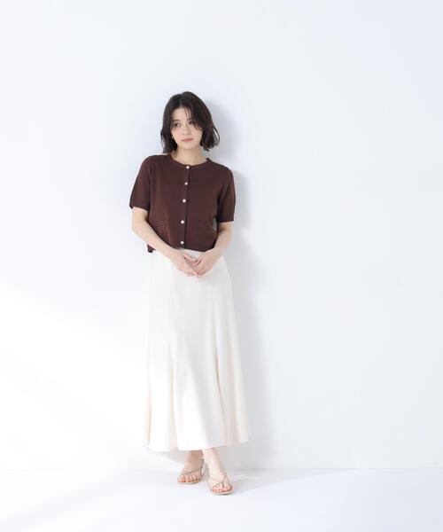 NATURAL BEAUTY BASIC（ナチュラルビューティーベーシック）の「【追加生産】シルクブレンドカーディガン半袖（カーディガン/ボレロ・レディース・ピンク/ダークブラウン/ネイビー/レッド・ﾌﾘ-/FREE）」の17枚目の写真