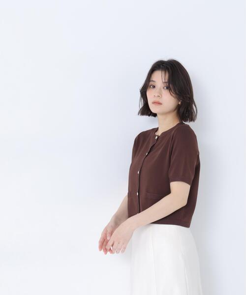 NATURAL BEAUTY BASIC（ナチュラルビューティーベーシック）の「【追加生産】シルクブレンドカーディガン半袖（カーディガン/ボレロ・レディース・ピンク/ダークブラウン/ネイビー/レッド・ﾌﾘ-/FREE）」の20枚目の写真